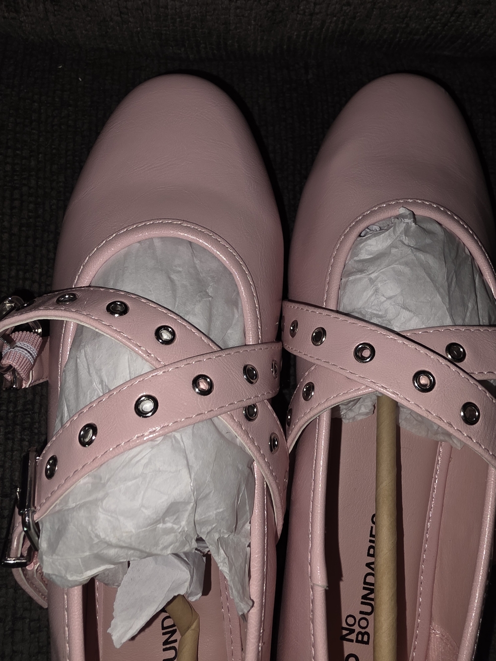 No Boundaries Pink Studded Double-Strap Mary Jane Flats - Picture 7 of 8